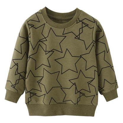Long Sleeve Stars Cartoon Print Kid Boys Girls Sweatshirts childrensterritory