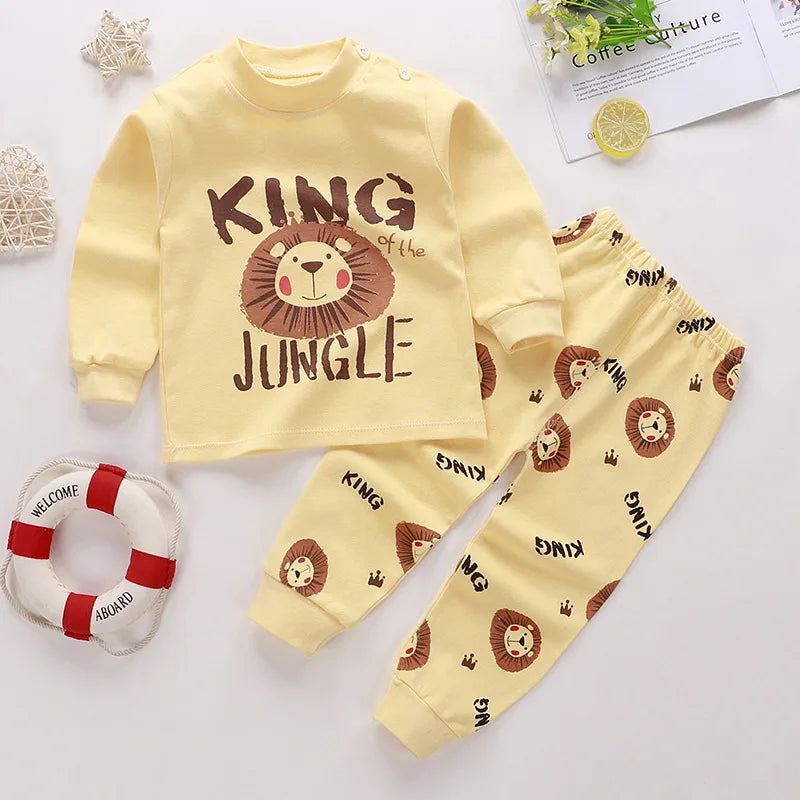 Kids Cartoon Print Long-Sleeved Clothing Set childrensterritory