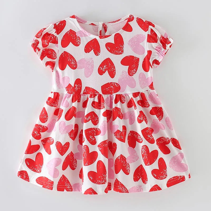 Kids Girls Floral Print Casual Cotton Dresses for Summer childrensterritory