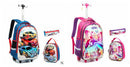 3D Cartoon Print kids Student Trolley Bags Set childrensterritory