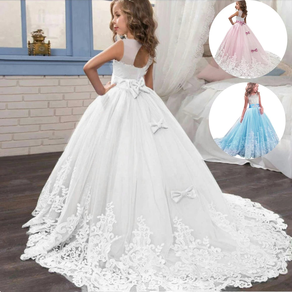 Long Bridesmaid Kids Dresses For Girls/Princess Dresses