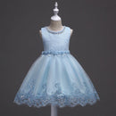 Sleeveless Flower design Lace Party Dresses For Girls childrensterritory