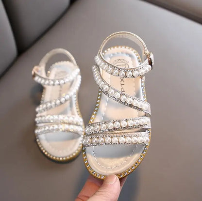 Kids Girls Stylish Bling Rhinestone Soft Princess Sandals