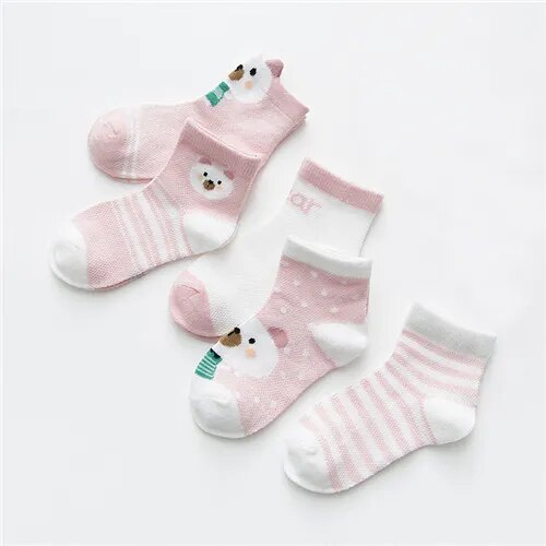 Cartoon Animal Design 5 Pairs/Lot 0-2Yrs Baby Socks childrensterritory