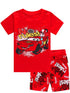 Kids Boys Girls Short Sleeved Racing Car Print Sleepwear childrensterritory