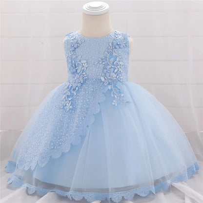 Baby Girl Lace Embroidered Formal Occasion Gowns