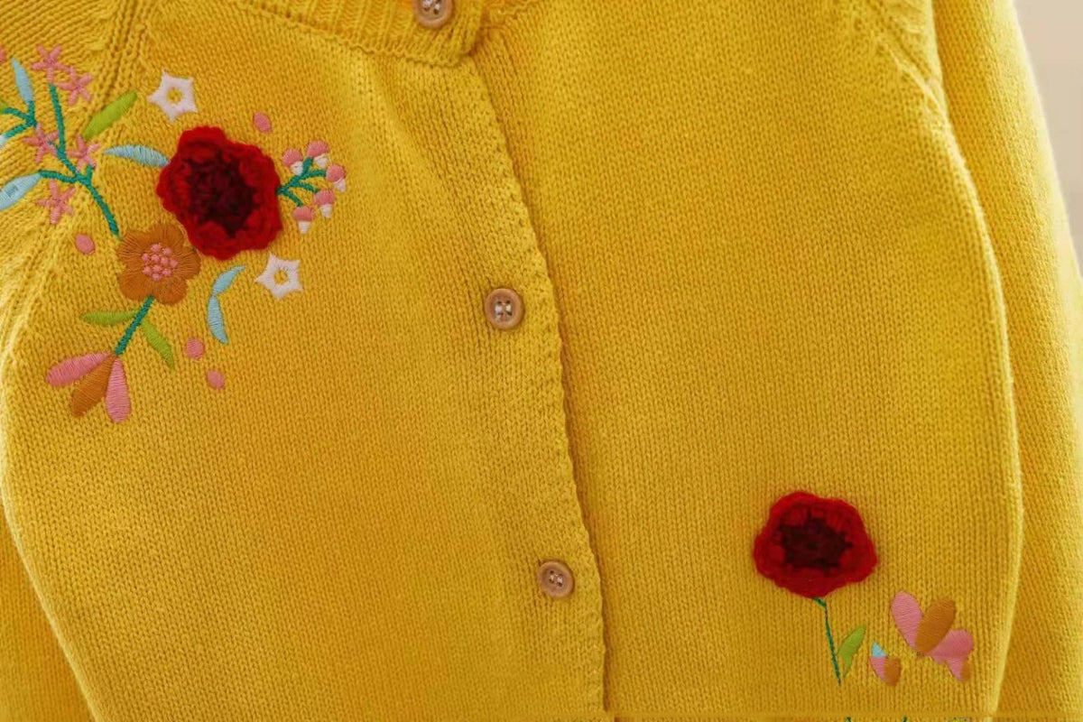Lovely Cartoon Rabbit Embroidery Soft Cardigan for Kids childrensterritory