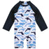 Kids Boys Cartoon Print One Piece Zipper Sunsuit Beachwear childrensterritory