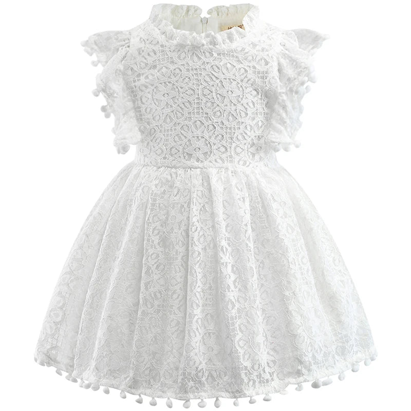 Kids Girls Flower Lace Design Summer Party Dresses childrensterritory