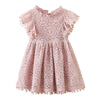 Kids Girls Flower Lace Design Summer Party Dresses childrensterritory