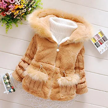 Baby Girls Thicken Warm Winter Hooded Jackets childrensterritory
