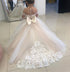 Kids Girls Backless Tutu Wedding Party Dresses with Long Train childrensterritory