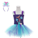 Kids Girls Mermaid and Starfish Design Tutu Party Dresses childrensterritory