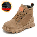 Kids Unisex High Top Fur And Laces Design Leather Shoes childrensterritory