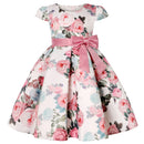 Flower Print Kids Girls Elegant Birthday Party Dresses childrensterritory