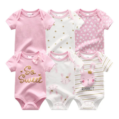 6Pcs/Lot Cartoon Design Soft Cotton Baby Rompers childrensterritory