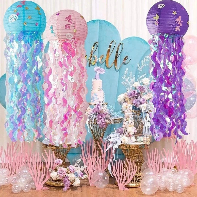 Mermaid-themed Kids Birthday Party Decorations and Tableware Set