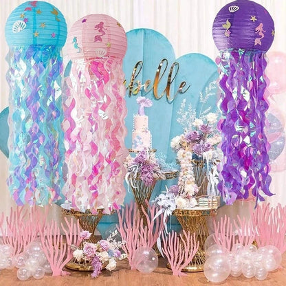 Mermaid-themed Kids Birthday Party Decorations and Tableware Set