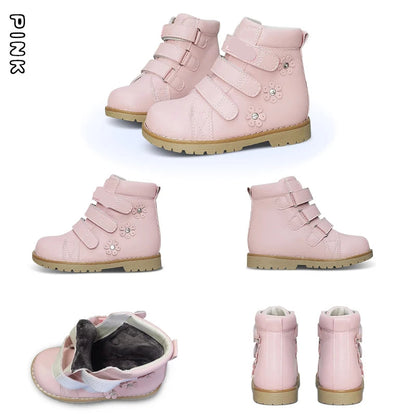 Kids Luxury Ankle Booties With Rhinestone Decoration childrensterritory