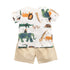 Cartoon Print Baby Boy 2pcs Casual Summer Clothing Sets childrensterritory