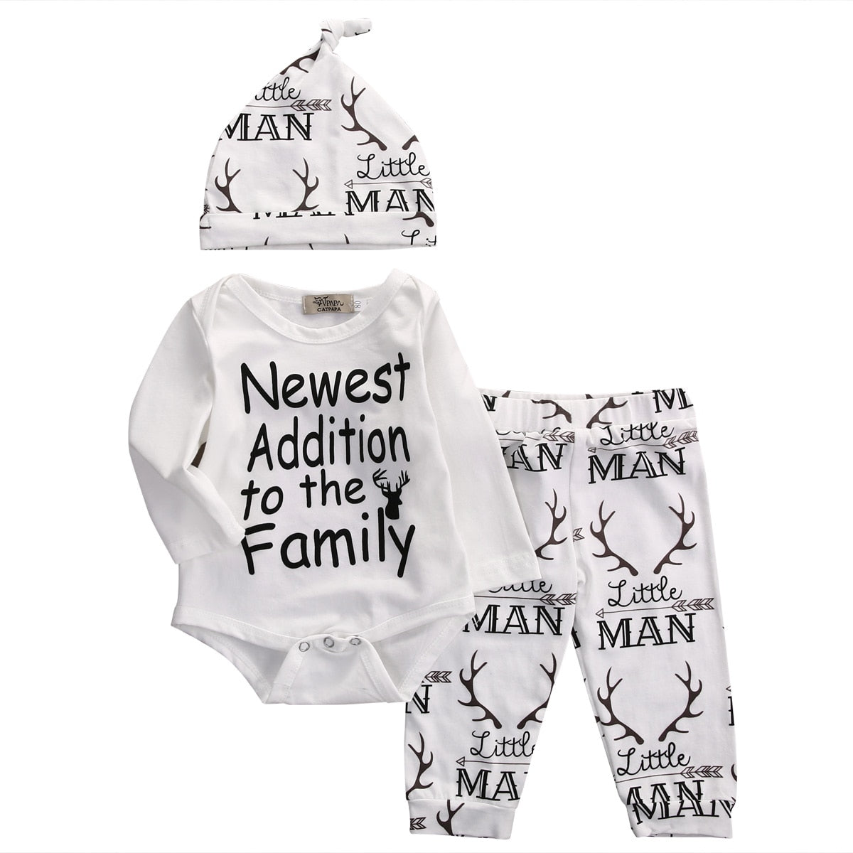 Newborn Baby Boy Letter Print 3 Piece Clothes Set childrensterritory