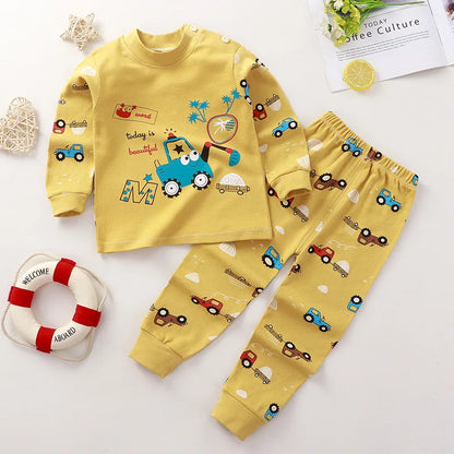 Kids Cartoon Print Long-Sleeved Clothing Set childrensterritory