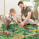 Mini Realistic Dinosaur Toys Set with Activity Mat for Kids