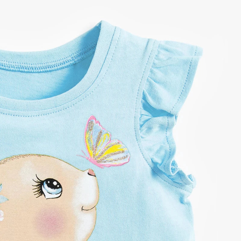 Cartoon Ladybug Design Little Girls Cotton Tops Tees