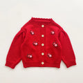Baby Girls Long Sleeves Floral Embroidery Knitted Cardigans childrensterritory
