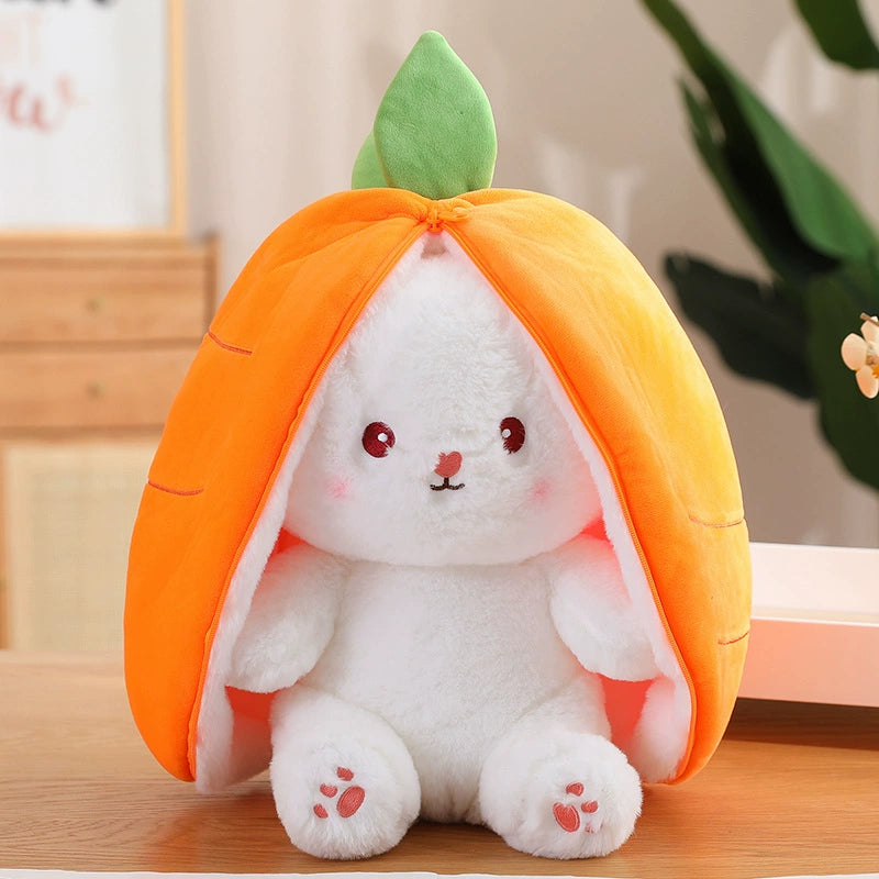 Zipper Strawberry Rabbit Doll Plush Toys for Kids