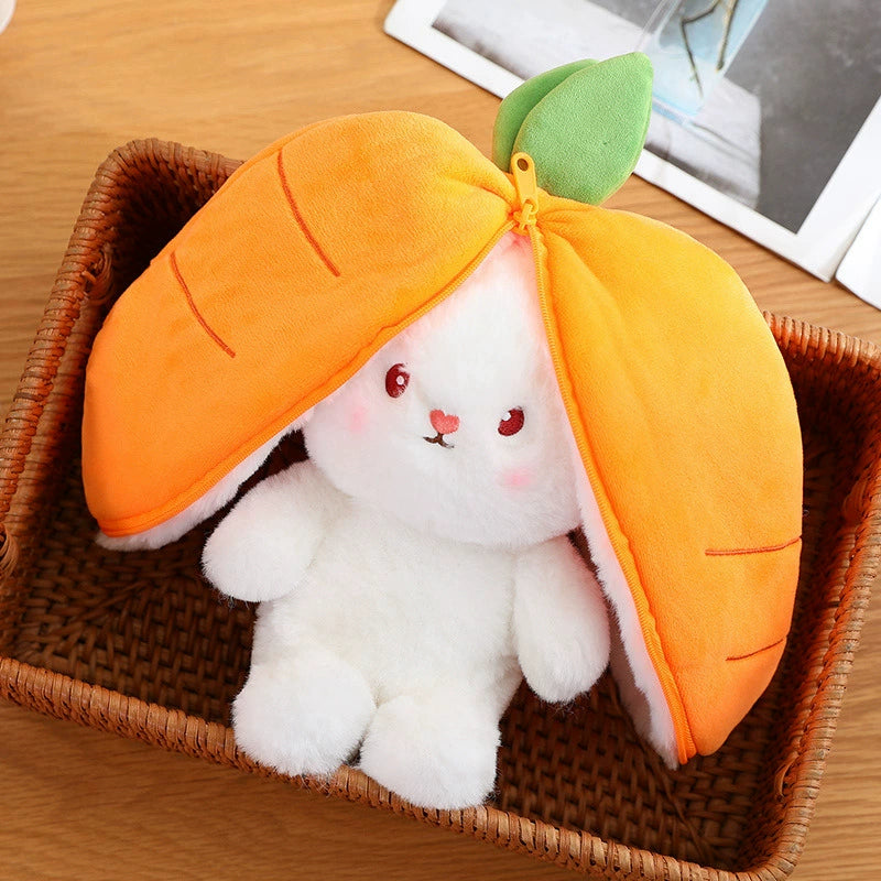 Zipper Strawberry Rabbit Doll Plush Toys for Kids