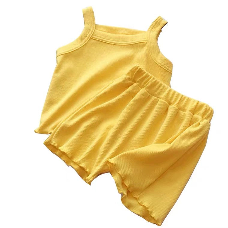 2PCS/Set Sleeveless Clothing Set for Kids Girls