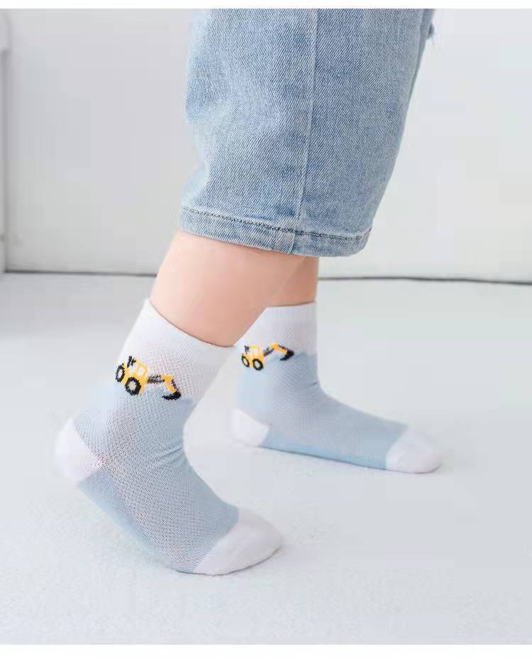 Baby/Kids Thin Mesh 5 Pairs Soft Breathable Cotton Socks