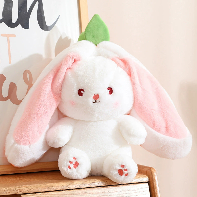 Zipper Strawberry Rabbit Doll Plush Toys for Kids
