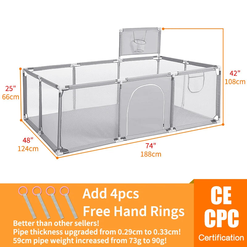 Indoor Ball Pit Baby Playpen with Safety Fence childrensterritory