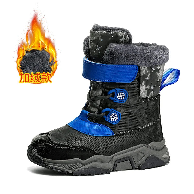 Kids Anti Slip Waterproof Plush Warm Snow Boots