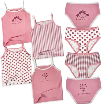 Kids Girls 8pcs Sleeveless Tank Tops and Shorts Set for Summer childrensterritory