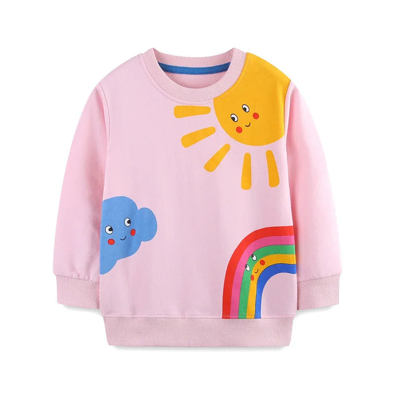Various Cartoon Design Little Girls' Long Sleeve Sweatshirts