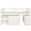 Portable Twin Loft Bed with Storage Cabinet for Kids childrensterritory