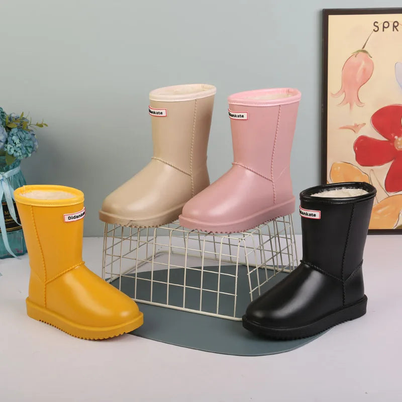 Kids Waterproof Winter Rain/Snow Boots with Fleece Inside childrensterritory