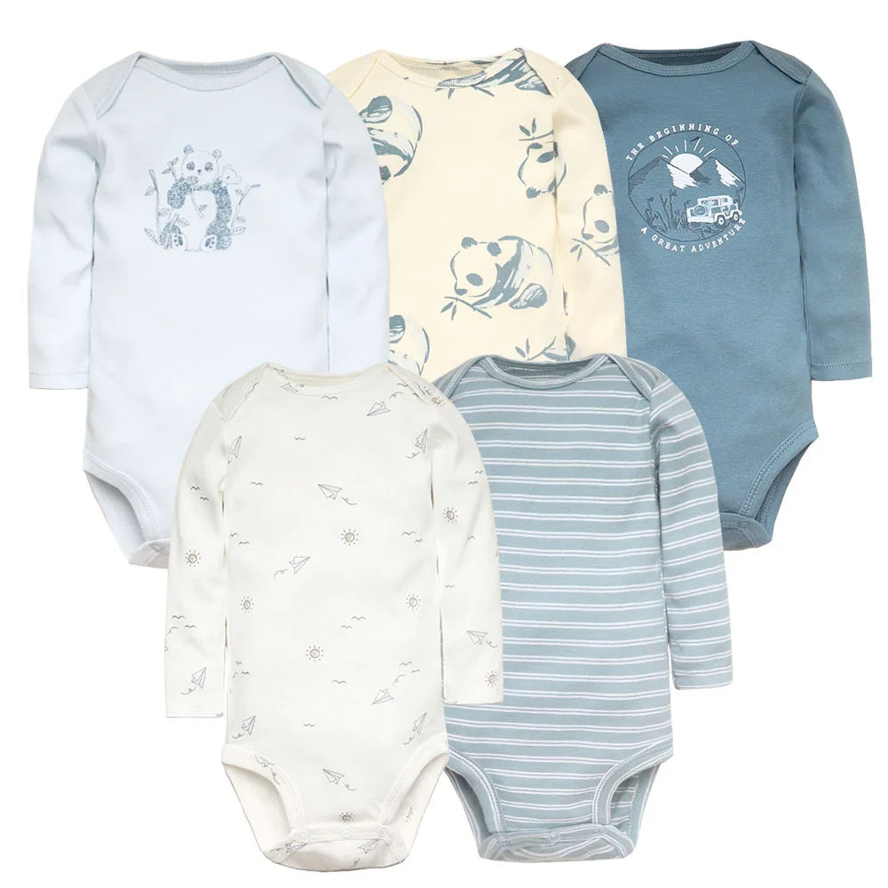 Cartoon Print Soft Cotton Bodysuits For Newborn Babies childrensterritory