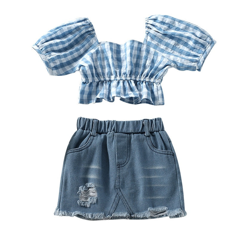 Kids Girl 2 Piece Floral Print Summer Fashion Outfits childrensterritory