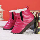 Kids Girls Boys Plush Leather Waterproof Warm Snow Boots childrensterritory