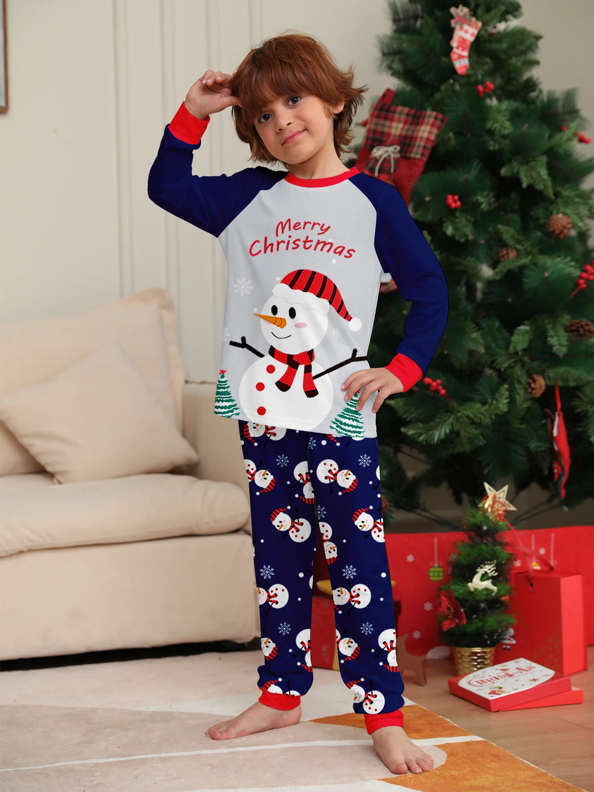Long Sleeves Christmas Print Family Matching Clothing Set
