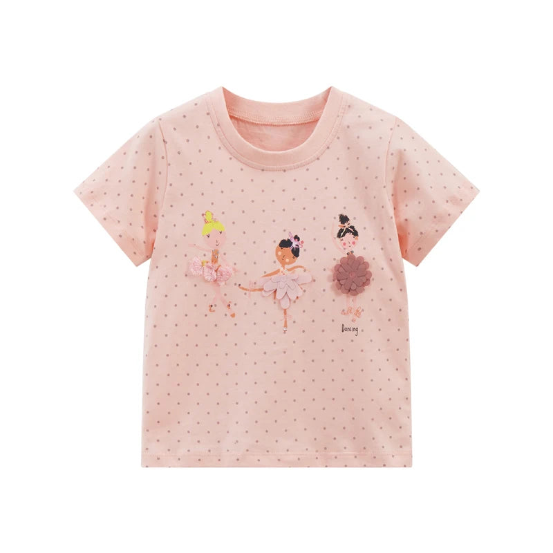 Girls Cartoon Print Summer Clothing Set childrensterritory