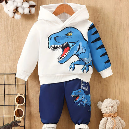 Kids Boys Crocodile Design Fleece Cotton Winter Clothing Set