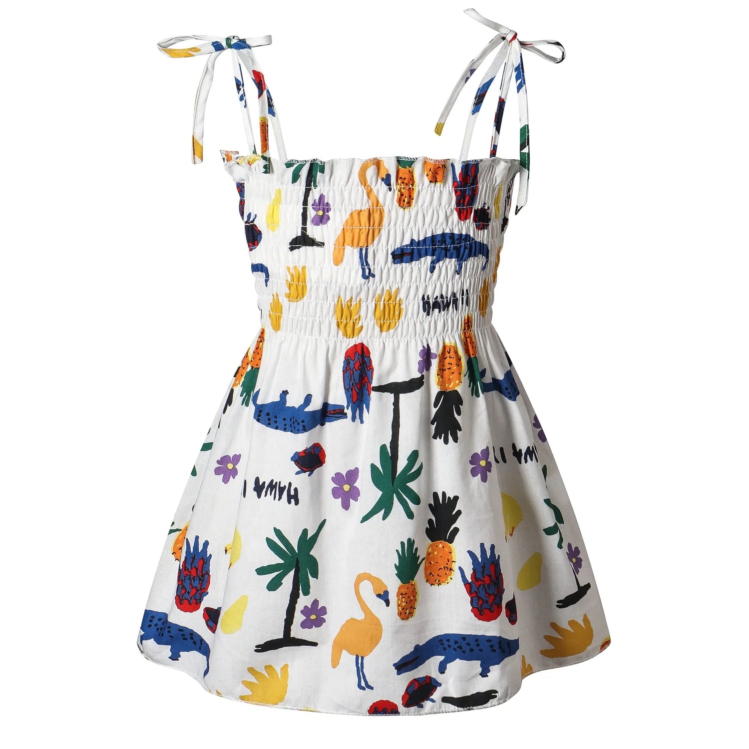 Little Girls Floral Halter Style Summer Cotton Dresses childrensterritory