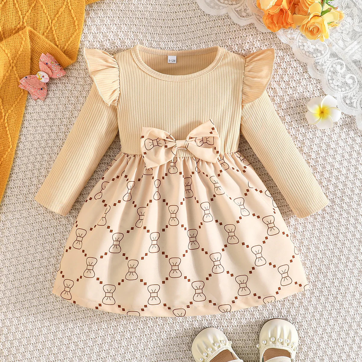 Baby Girls’ Winter Outfits with Delicate Lace Design