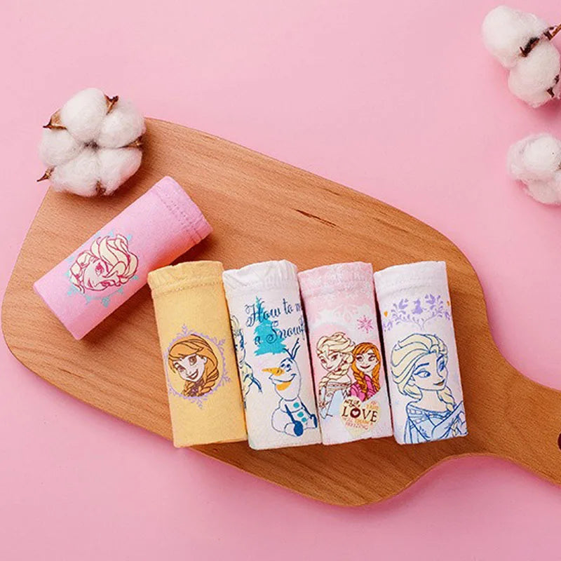Cartoon Print 5Pcs/Set Girls Breathable Cotton Briefs