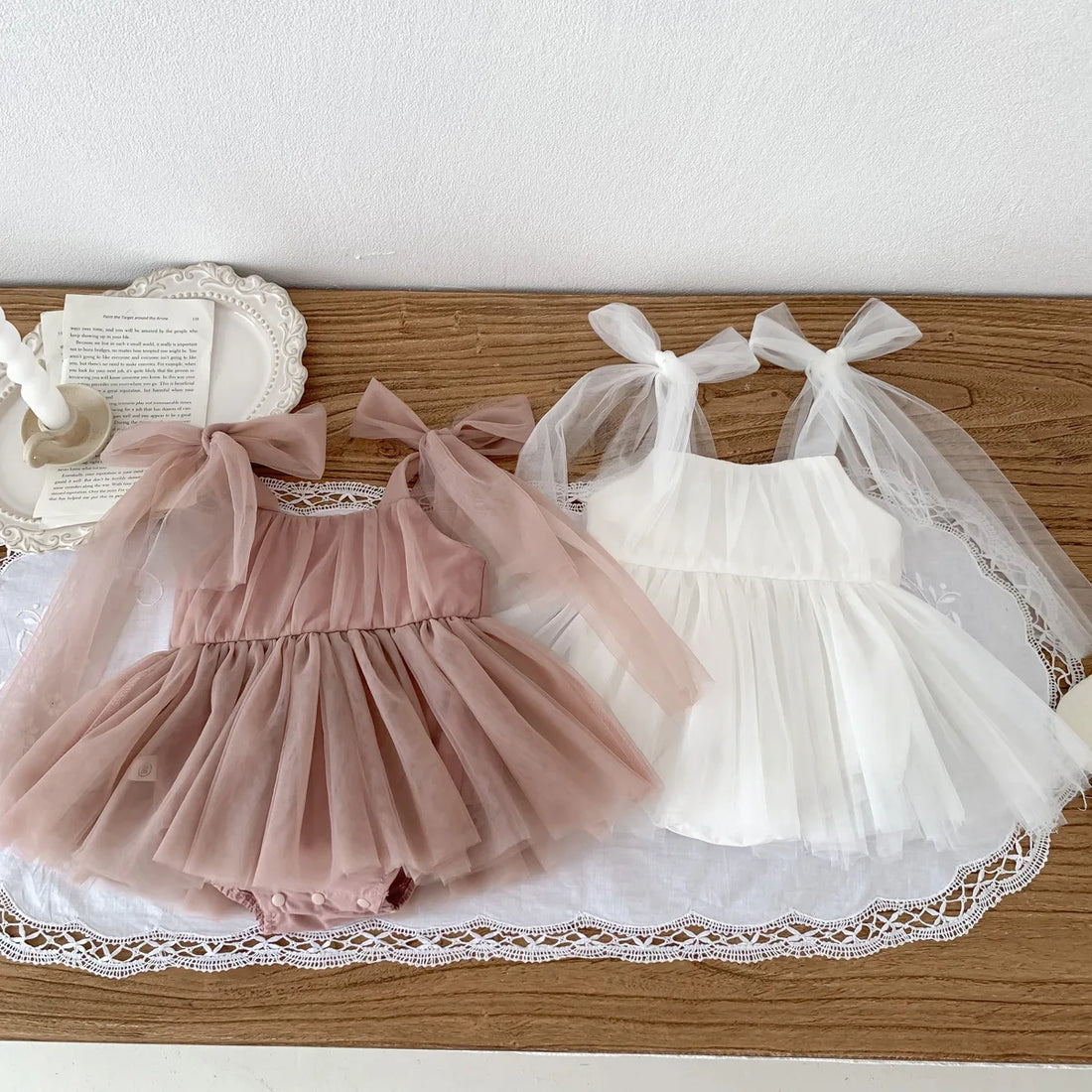 Baby Girls Lace Design Princess Romper Dresses childrensterritory